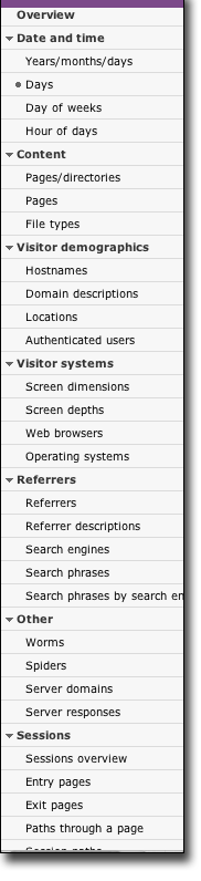 Sawmill Report Menu screen shot
