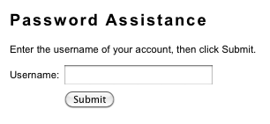 screenshot: Password assistance in Sawmill UI